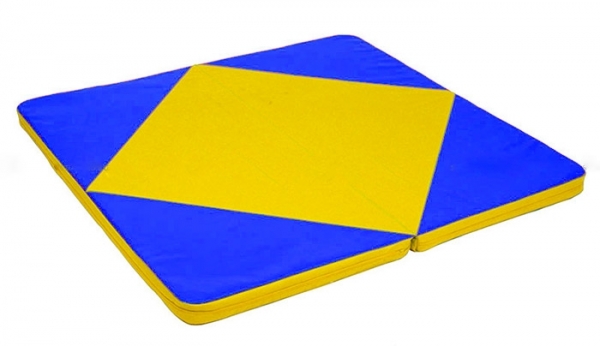 Мат гимнастический 1,15х1,15х0,08м складной цв.синий-желтый(к ДСК Мурзилка и Кубик)